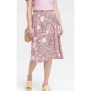 Knox Rose Pink Floral High-Low Midi Skirt